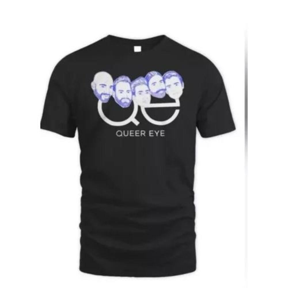 Queer Eye NWT Five Cast Members T-Shirt‎ Black in Size Medium